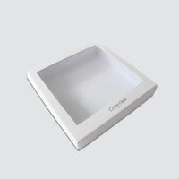 Custom White color rectangle gift box with plastic window